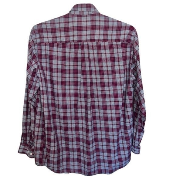 Cinch Mens Long Sleeve Plaid Button-Down Shirt Cotton Red/Blue Size Medium - Picture 2 of 10